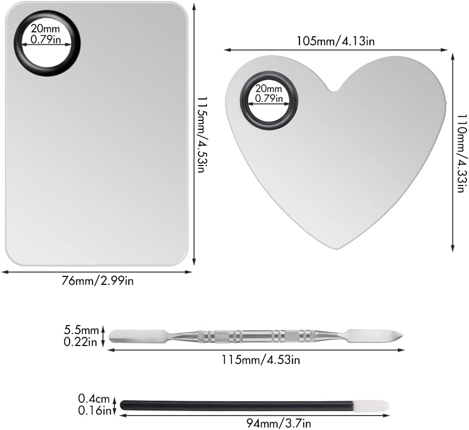 Makeup Palette Lipstick Applicator with Spatula Lip Gloss Brush Makeup Tool Set Suitable for Lipstick, Foundation and Other Cosmetic Color Mixing(Makeup Palette Set)