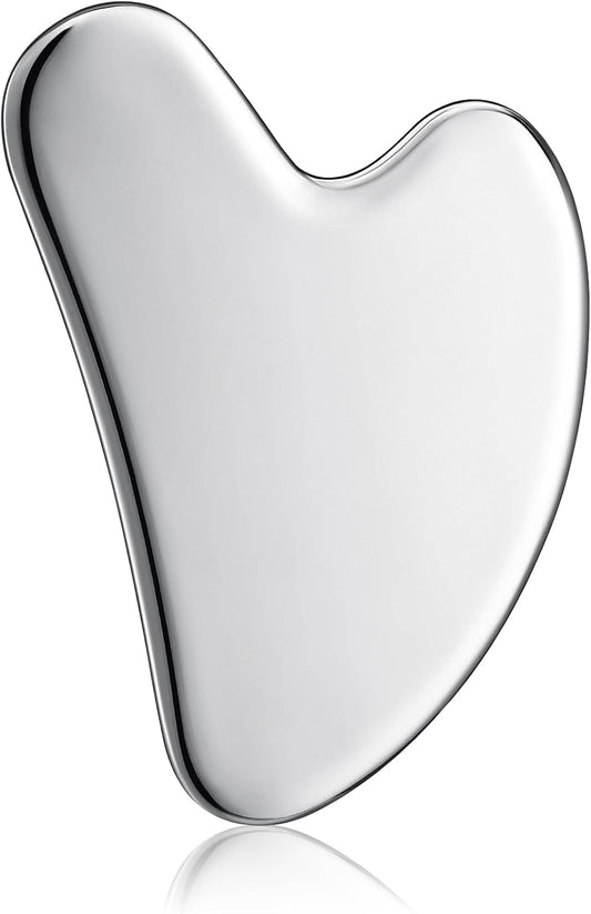 rosenice Gua Sha Facial Tools Stainless Steel Gua Sha for Face Skincare Massage Scraper for Body Metallic Luster