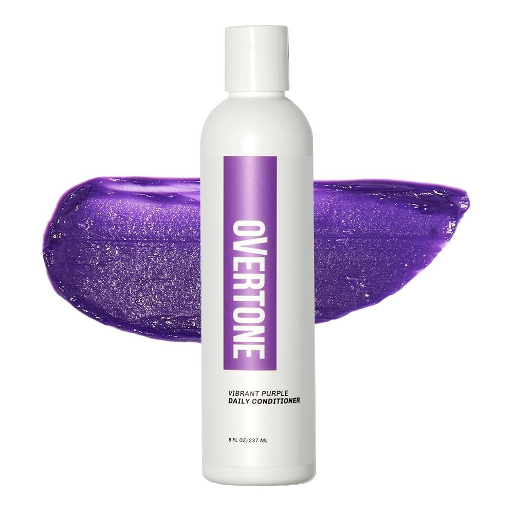 Overtone Daily Color Depositing Conditioner for All Hair: 8oz Temporary Coloring Conditioner with Shea Butter & Coconut Oil, Refresh Color & Prevent Fading, Vegan & Cruelty-Free, Vibrant Purple