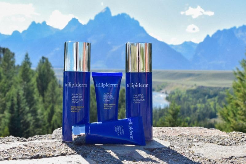 Trilipiderm All-Body Moisture Retention Crème with SPF 30, Vitamin D - 8oz Airless Pump Sunscreen
