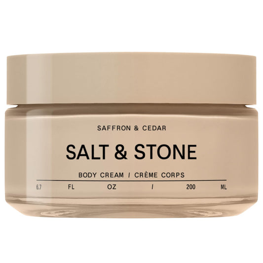 Salt & Stone Body Cream – Saffron & Cedar | Hydrating Formula with Seaweed Extracts, Spirulina & Squalane | Deep Hydration, Skin Barrier Support & Healthy Glow | for all Skin Types (6.7 fl oz)