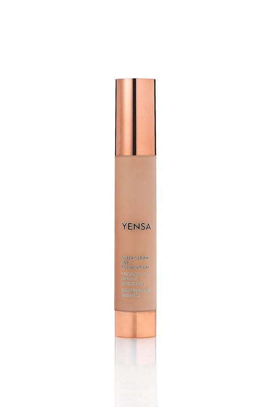YENSA Super Silk Foundation - Full Coverage, Age-defying complex of Vitamin C, E, Ferulic, and Bakuchiol Oil (Tan 3) 1.0 fl oz