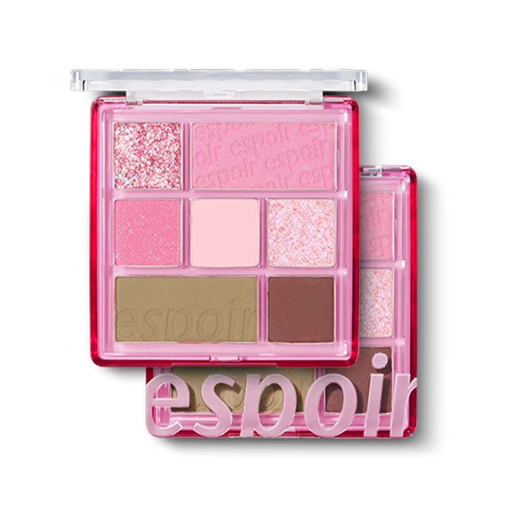 Espoir Real Eye Palette #6 Plum Soda | Everyday Multi-Use Long-Lasting and Blendable 7 Colors Eyeshadow Palette for Eyeshadow Base and Cheeks Makeup | Warm, Cool, Neutrals | Korean Makeup