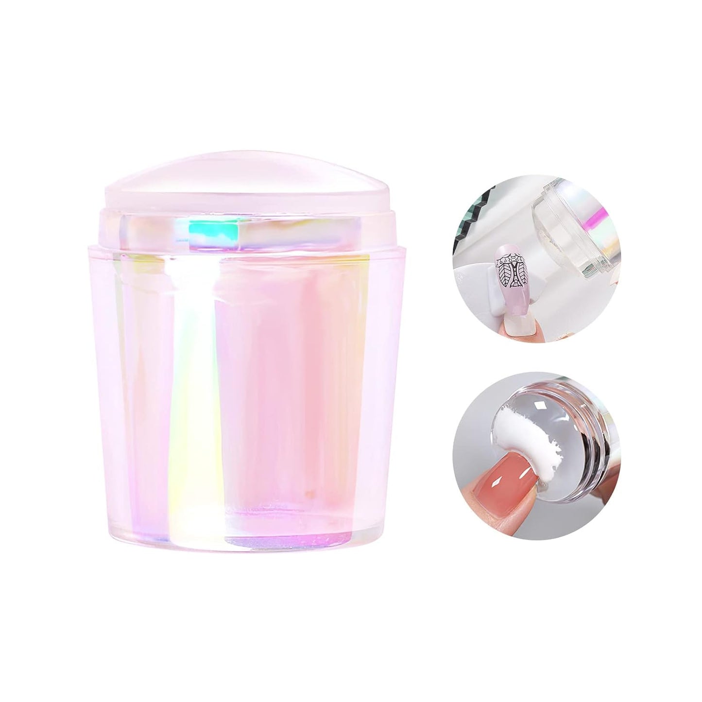 Nail Art Stamper Clear Silicone Stamping Jelly with Scraper - Transparent Nail Decor Tool for DIY Manicure