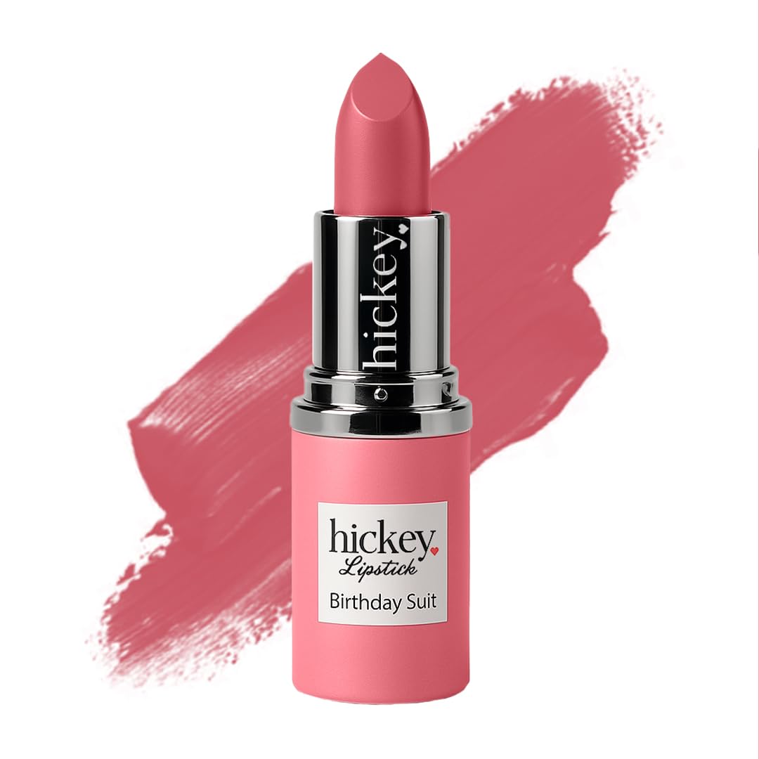 Hickey Lipstick Birthday Suit Best Nude Lipstick Refill - Long Lasting Lipstick for Women, Hydrating & Moisturizing Shade, Lip Color for Women (Birthday Suit Nude)