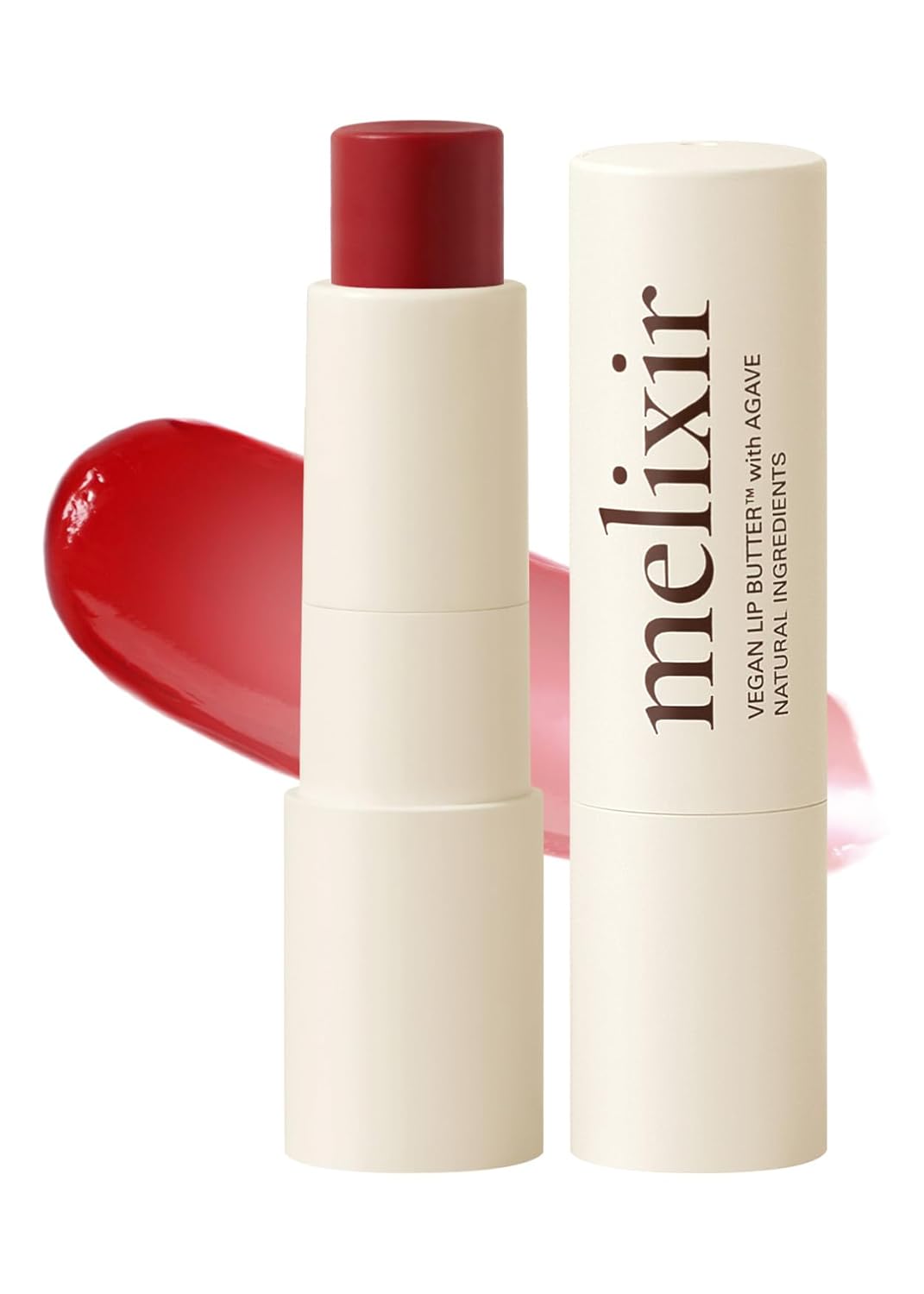 Melixir Vegan Lip Butter (12 Colors), Hydrating Tinted Lip Balm Stick, Bee-Free, Petrolatum-Free, Plant-Based, Moisturizes Dry & Chapped Lips With Shea Butter, Sheer, Natural Finish - #03 Red Velvet