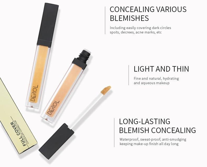 Liquid Concealer Makeup - Natural Coverage & Highly Pigmented Lightweight Concealers 6.5ml (06)