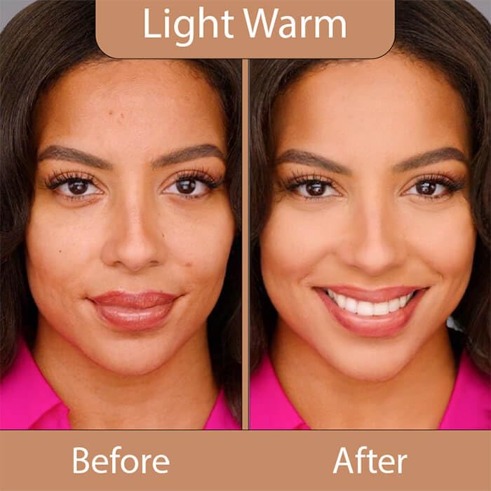 LUMINESS Silk Airbrush Spray Foundation & Buffing Brush Kit – Full Coverage Foundation & Dual-Sided Buffing Brush - Buildable Coverage, Anti-Aging Formula Hydrates & Moisturizes (Shade - Light Warm)