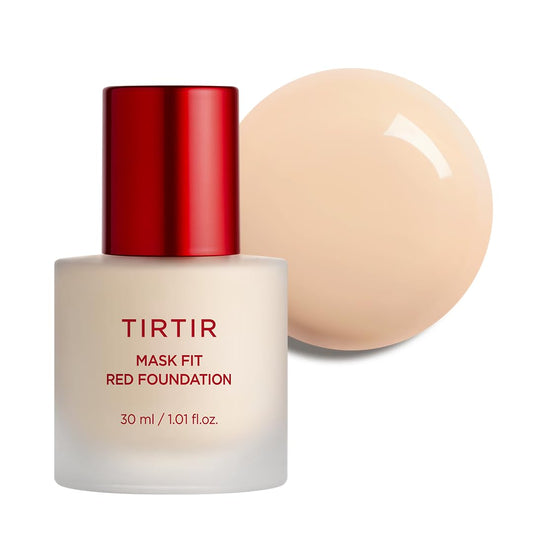TIRTIR Mask Fit Red FoundationㅣLong Lasting Flawless Coverage, Energy Essence, Lightweight, Hydrating, Pore-Blurring, Breathable Satin Finish, Makeup, Radiant Skin, #17N Vanilla, 1.01 Fl Oz