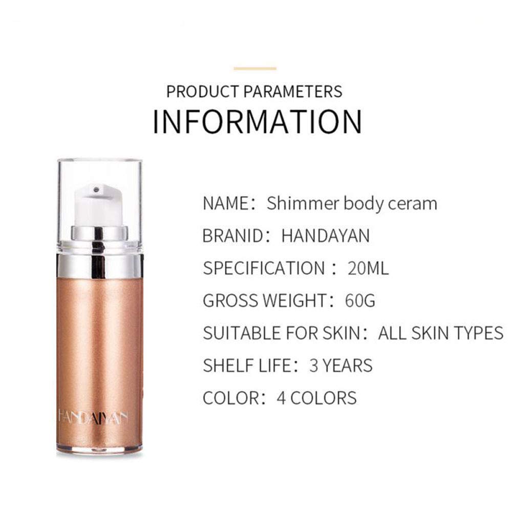 Body Face Luminizer Highlighter Cream Spray Liquid Bronzer Illuminator Glow Glistening Makeup Foundation Cheekbone & Blush Liquid Highlighter Smooth Shimmer Glow Makeup(#01 Pearl White)