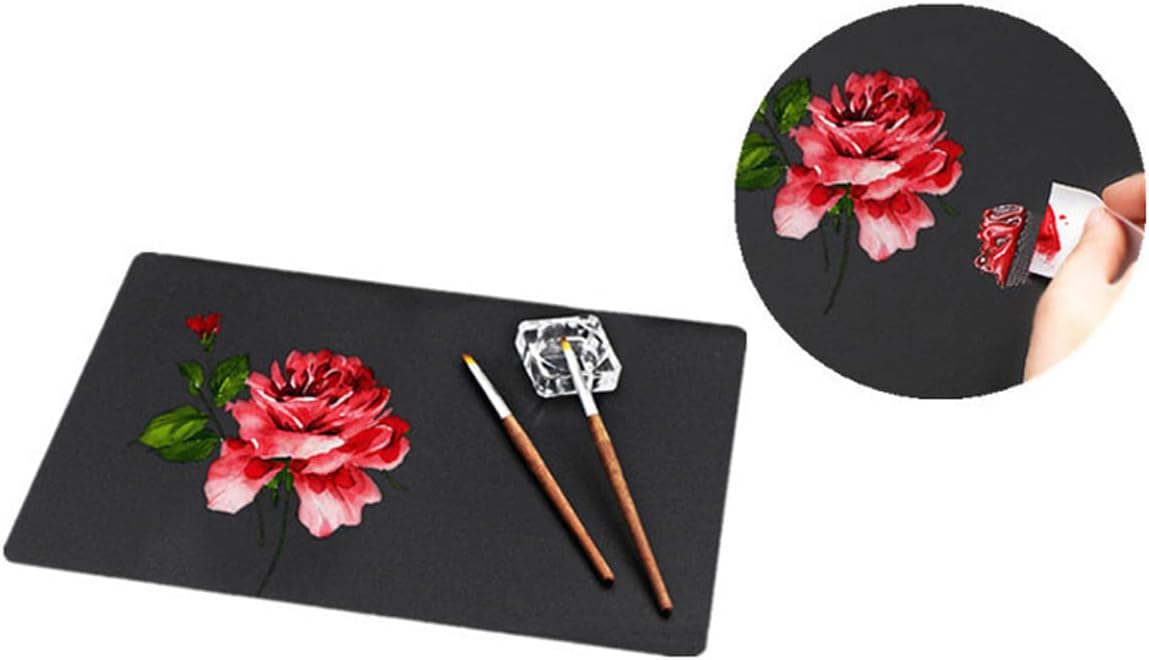 10Sheets Plastic Nail Art Palette Nail Painting Board Nail Drawing Board Nail Painting Mixed Color Palettes Paint Mixing Palette for Nail-Art Beauty Salon Color Cream Mixing, Black