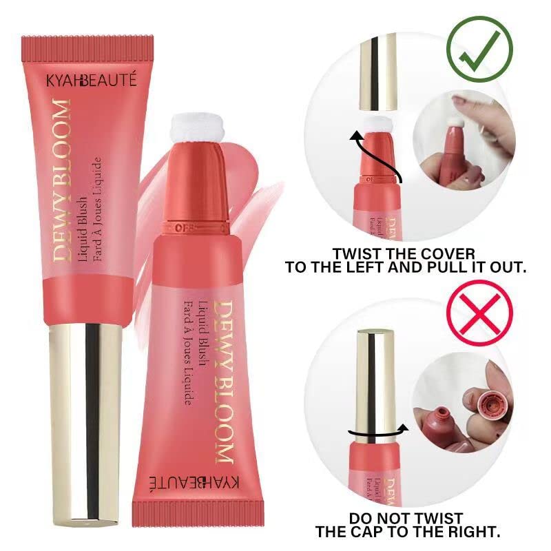 Blush Beauty Wand, Liquid Face Blush Contour Wand with Cushion Applicator, Smooth Cream Blush Wand Natural Matte Finish, Lightweight Blendable Blush Stick Makeup for Cheek,102 Coral