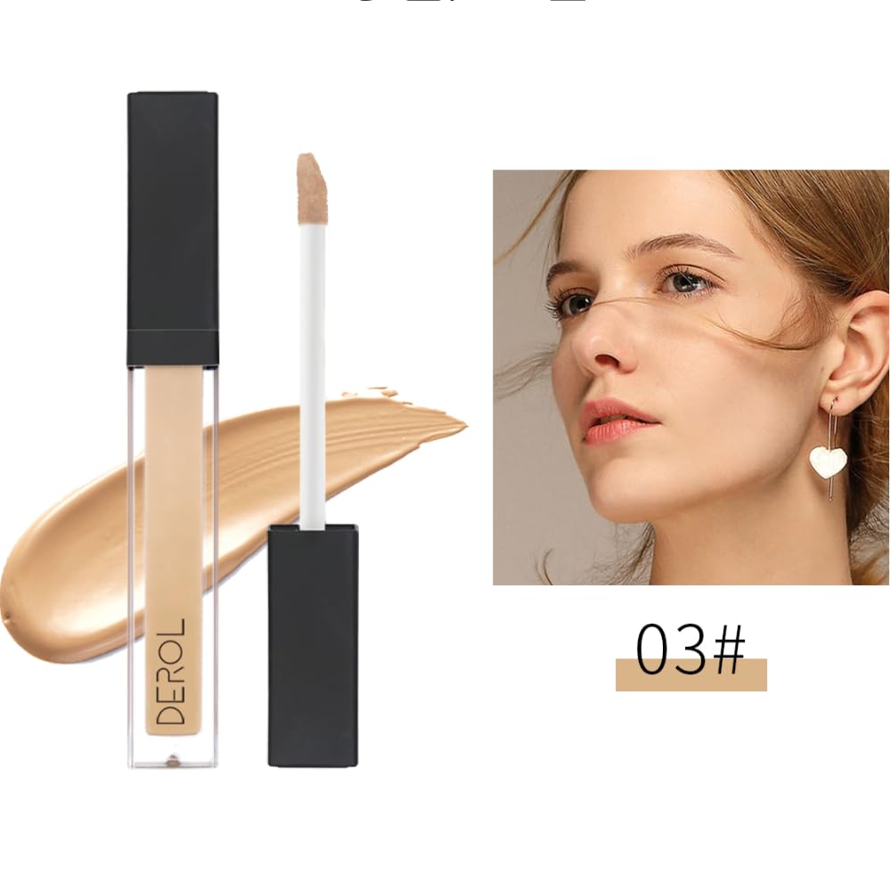 Liquid Concealer Makeup - Natural Coverage & Highly Pigmented Lightweight Concealers 6.5ml (03)