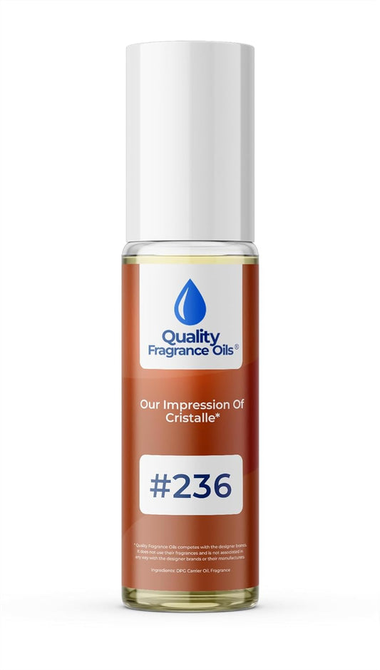 Quality Fragrance Oils' Cristalle Impression #236 | Long-Lasting Perfume Oil, Alcohol-Free, Strong Scent, 10ml Roll-On | Affordable Alternative to Designer Fragrances
