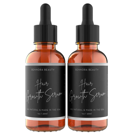Rennora Hair Growth Serum with Organic Herbs and Natural Vitamins, Peppermint Oil, Stinging Nettle, and Rosemary Oil, No Chemicals, Formulated for Hair Regrowth (2 Pack - 60 Day Supply)