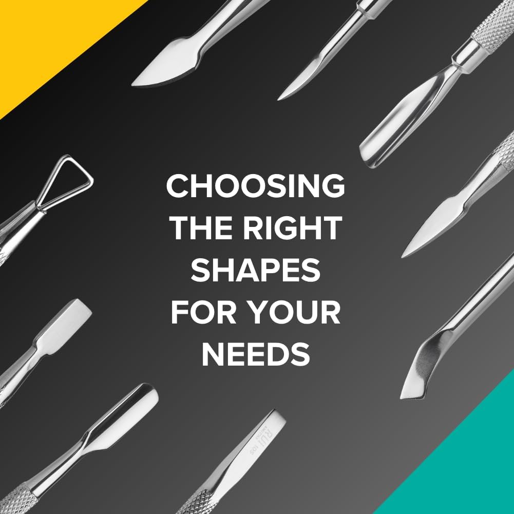 Rui Smiths Pro Cuticle Pusher with 2 Ends - Stainless Steel Manicure Tool - Style 105