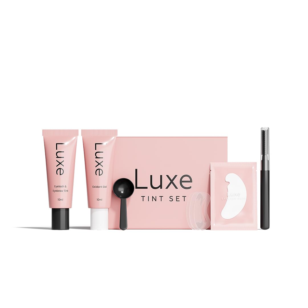 Luxe Cosmetics - Lashlift + Brown Color Kit for Eyelashes - Brown and Curled Eyelashes up to 8 Weeks - Complete set DIY at Home - 3 Lashlift Applications