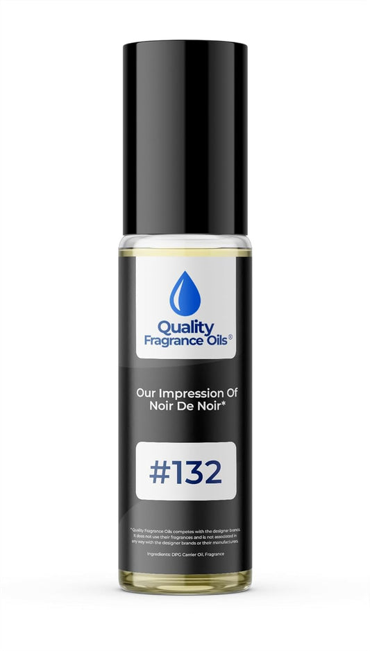 Quality Fragrance Oils' Noir de Noir Impression #132 | Long-Lasting Perfume Oil, Alcohol-Free, Strong Scent, 10ml Roll-On | Affordable Alternative to Designer Fragrances