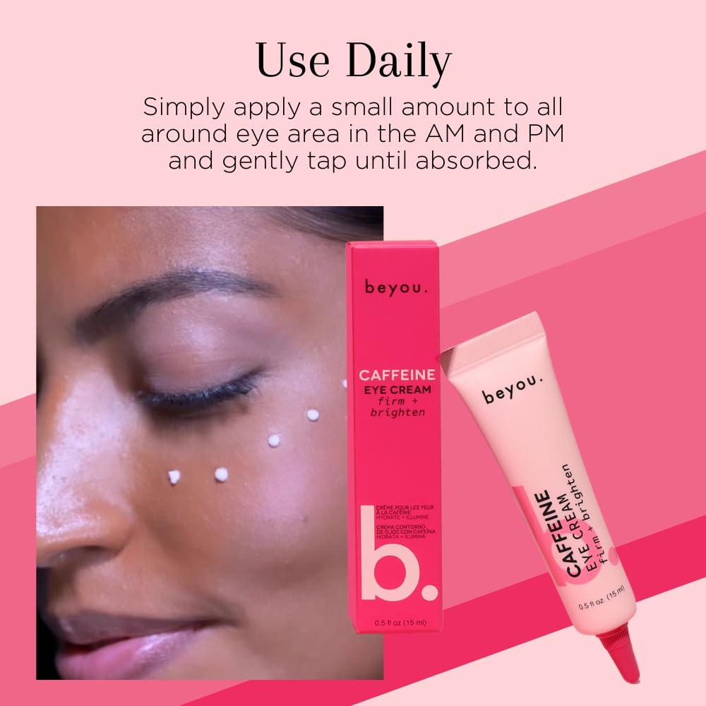 Beyou. Caffeine Eye Cream for Dark Circles, Brightening + Puffy Eyes + Sensitive Skin Friendly - 0.5 fl oz