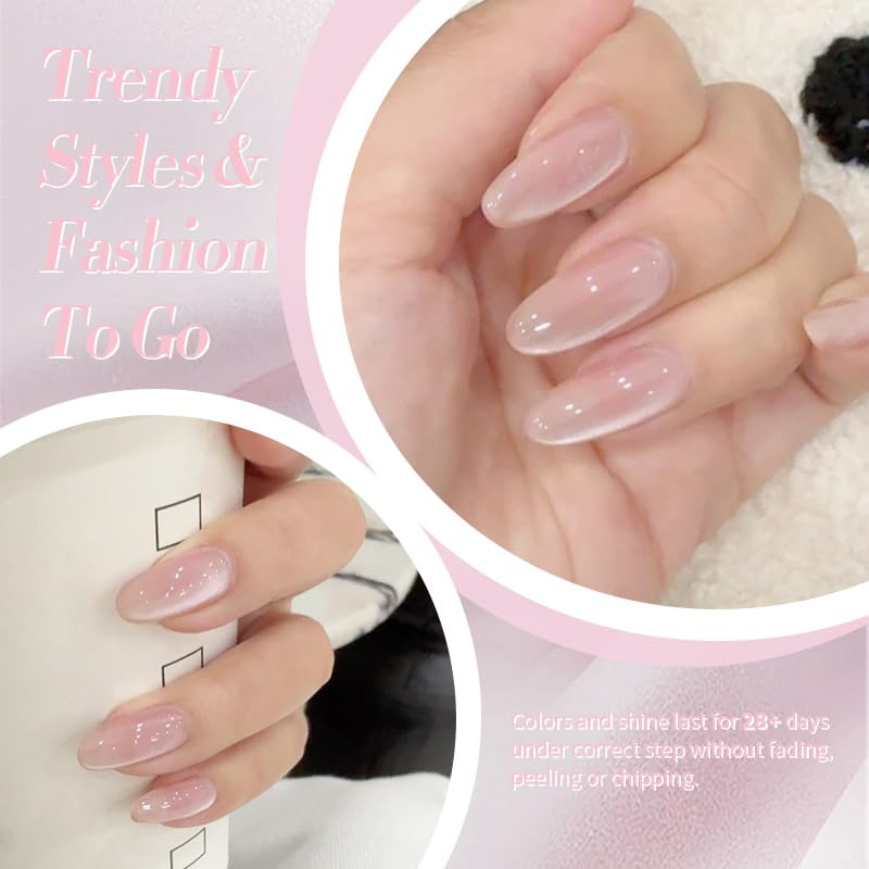 Born Pretty Cat Magnetic Eye Gel Nail Polish,Nude Moonlight Cat Magnetic Gel Nail Polish Soft Lace Magnetic Nail Polish for Nail Art Manicure Salon DIY at Home 15ML