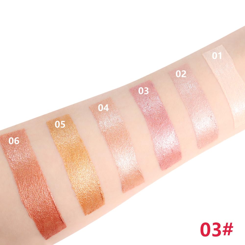 Rose Gold Shimmer Cream Eye Shadow Stick Makeup for Women, Rose Gold Shimmer Matte Eye Shadow Brightener Stick for Eyes, Waterproof Eyeshadow Pencil Applicator Blendable for Eye Highlight 03