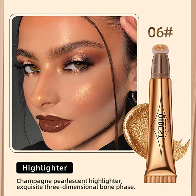 Blush Dreams Contour Beauty Wand, Liquid Face Concealer Contouring Stick with Cushion Applicator, Long Lasting Smooth Natural Matte Finish, Lightweight Blendable Super Silky Cream Contour Stick (Contour Stick)