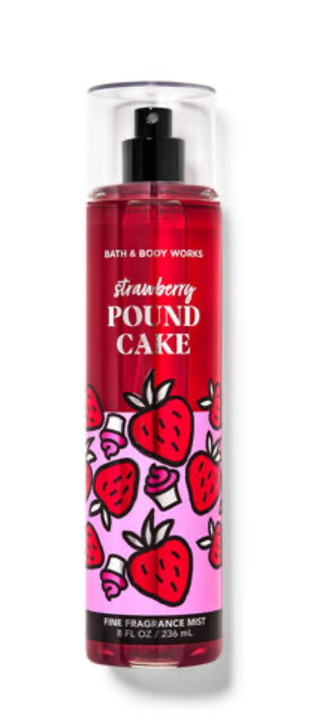 White Barn - Bath and Body Works - Gift Set 2 Piece Bundle - with Gift Bag HELLO GORGEOUS (Strawberry Pound Cake)