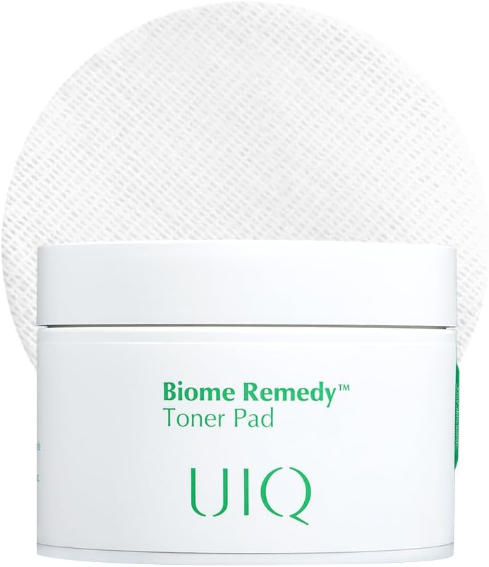 UIQ Biome Remedy Toner Pads, Dual-Textured Facial Pad for Hydrating, Moisturizing, Calming, Pore Care, Non Comedogenic, Daily Toner Pads for Soothing Skin 6.08 fl. oz., 70 Sheets