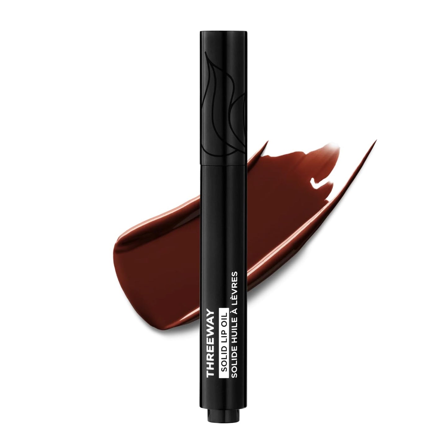 Deck of Scarlet Threeway Solid Lip Oil, Vegan Formula With Hyaluronic Acid and Hydrating Oil Blend, Glossy Finish - Espresso Riche