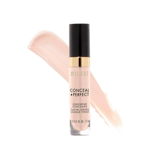 Milani Conceal + Perfect Longwear Concealer - Ivory Rose (0.17 Fl. Oz.) Vegan, Cruelty-Free Liquid Concealer - Cover Dark Circles, Blemishes & Skin Imperfections for Long-Lasting Wear