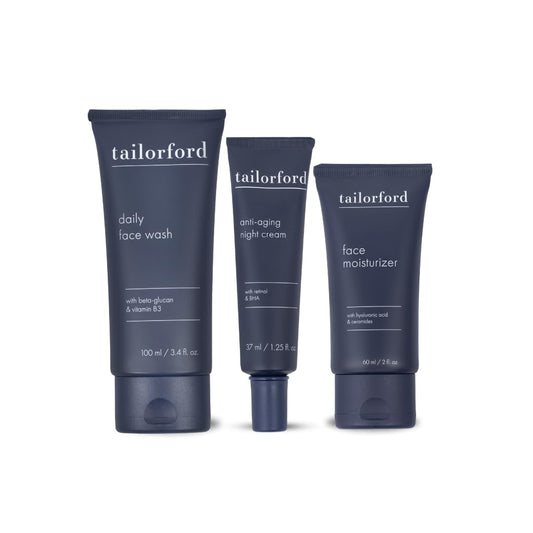 Unisex 3 Step Skin Care Routine including Face Wash, Moisturizer and Night Cream, Skin Care Set for Men and Women, Travel Size