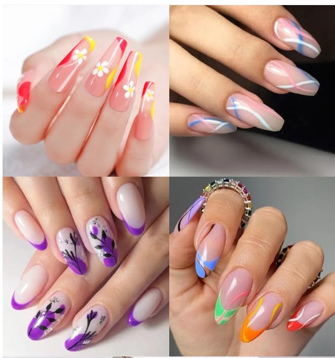 Nail Polish Pens Set, Nail Art Pens, Nail Pencil, DIY Drawing Painting Pen, for Nails DIY (3 black+3 White)