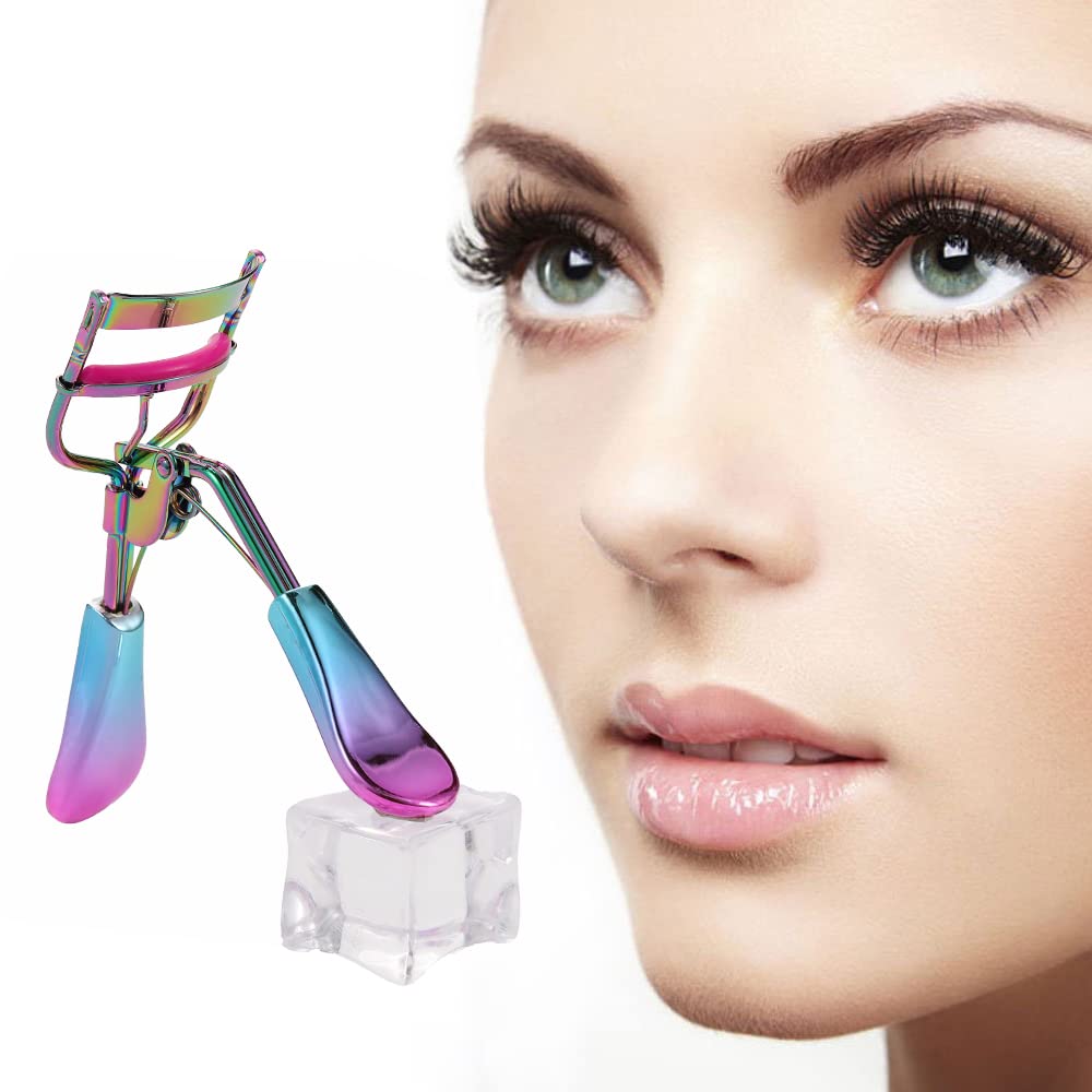 Eyelash Curler with 2 Advanced Silicone Refill Pads & Fits All Eye Shapes - Start a Beautiful Story Now! (Multi-Colored)