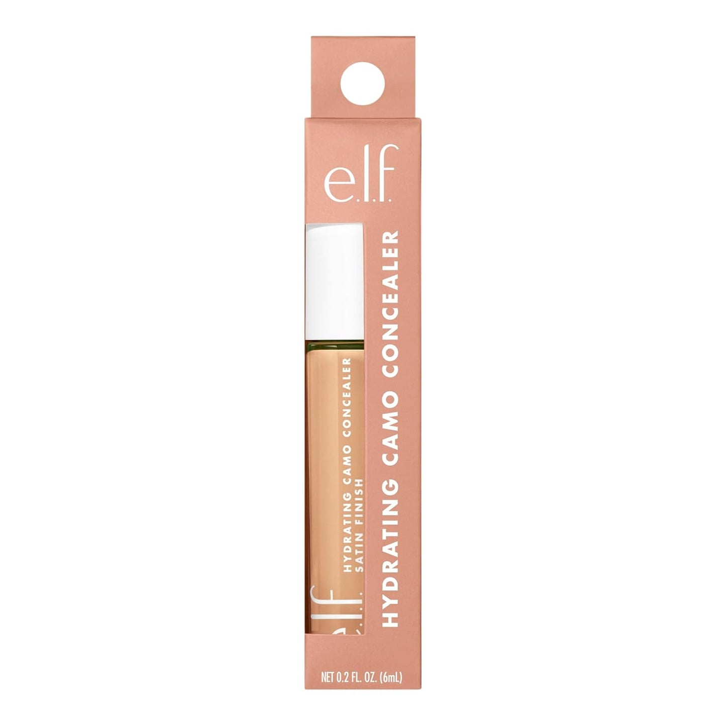 e.l.f. Hydrating Camo Concealer, Covers Blemishes & Under-Eye Circles, Full-Coverage & Delivers A Satin Finish, Vegan & Cruelty-Free, Medium Golden
