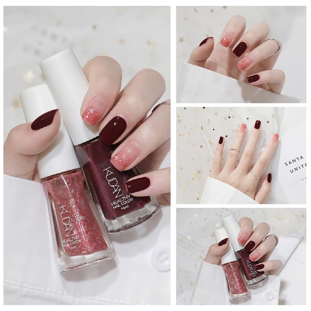 Nail Polish set - Nail Lacquer Quick Dry, Full Size, Vibrant, Colorful, Trendy, Glitter, Glossy, Metallic, Matte Nail Art Nail Shades (N9 almond, 52g)