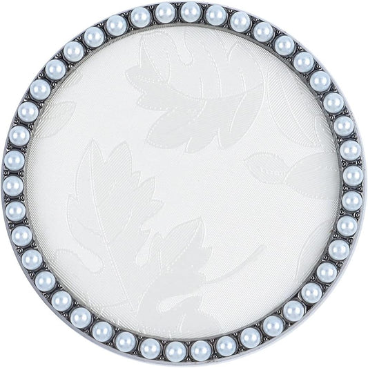 1 Pc Resin Nail Art Palette Nail Art Display Holder Round Inlay Rhinestone Makeup Palette Nail Painting Palette Gel Polish Colors Mixing Pallet (White)