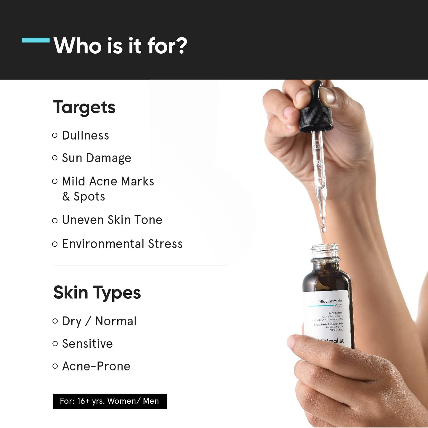 Minimalist 5% Niacinamide Serum for Clear Glowing Skin | With 1% Hyaluronic Acid for Hydration | Pore Minimizer for Face | Clears Acne Marks & Blemishes | For Women & Men | 1 Fl Oz / 30 ml