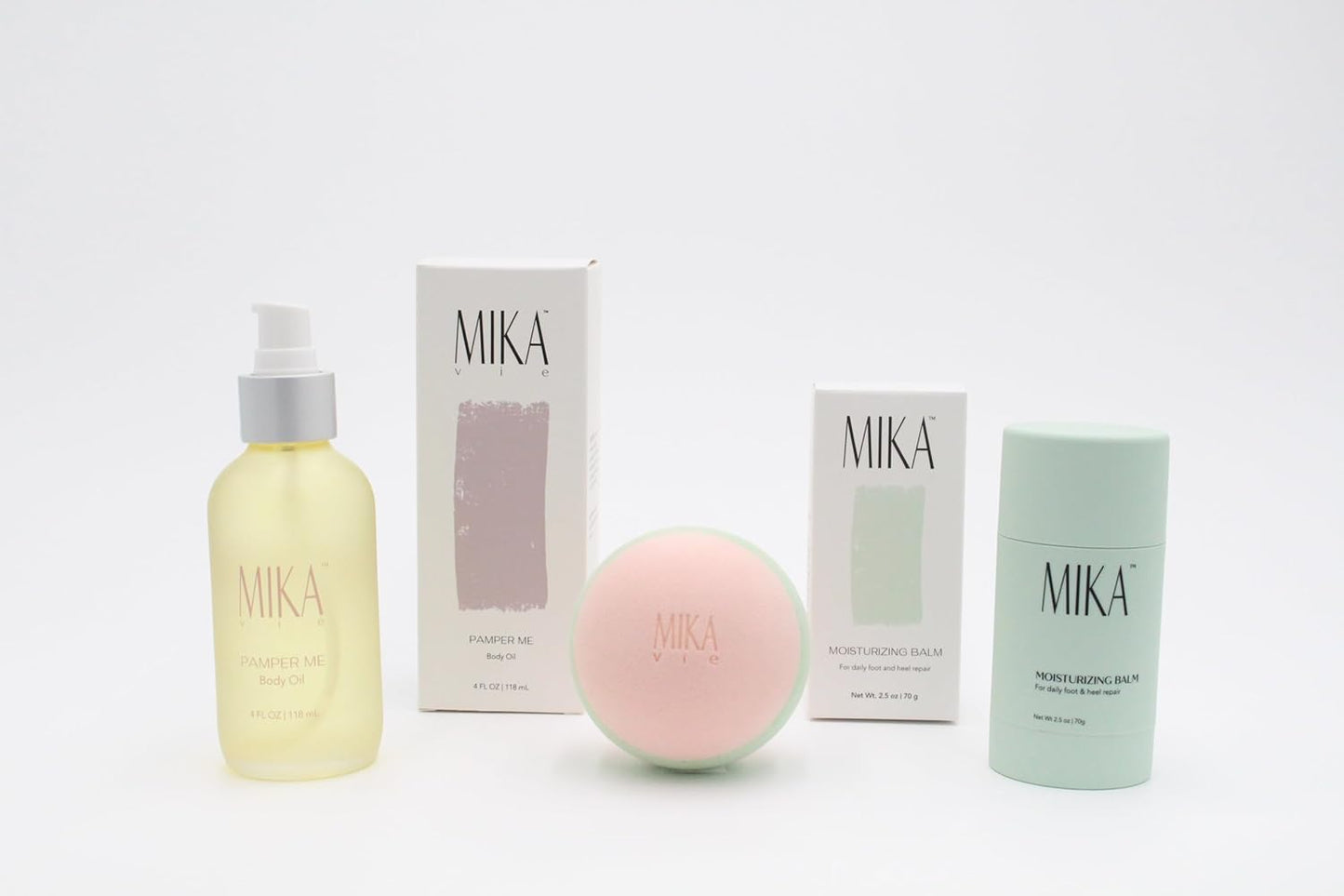 Body Oil Foot Balm Massage Ball | Beauty Kit with Organic Body Oil for Dry Skin Foot Balm for Dry Cracked Feet and Massage Ball | Clean Beauty, Vegan and Paraben Free