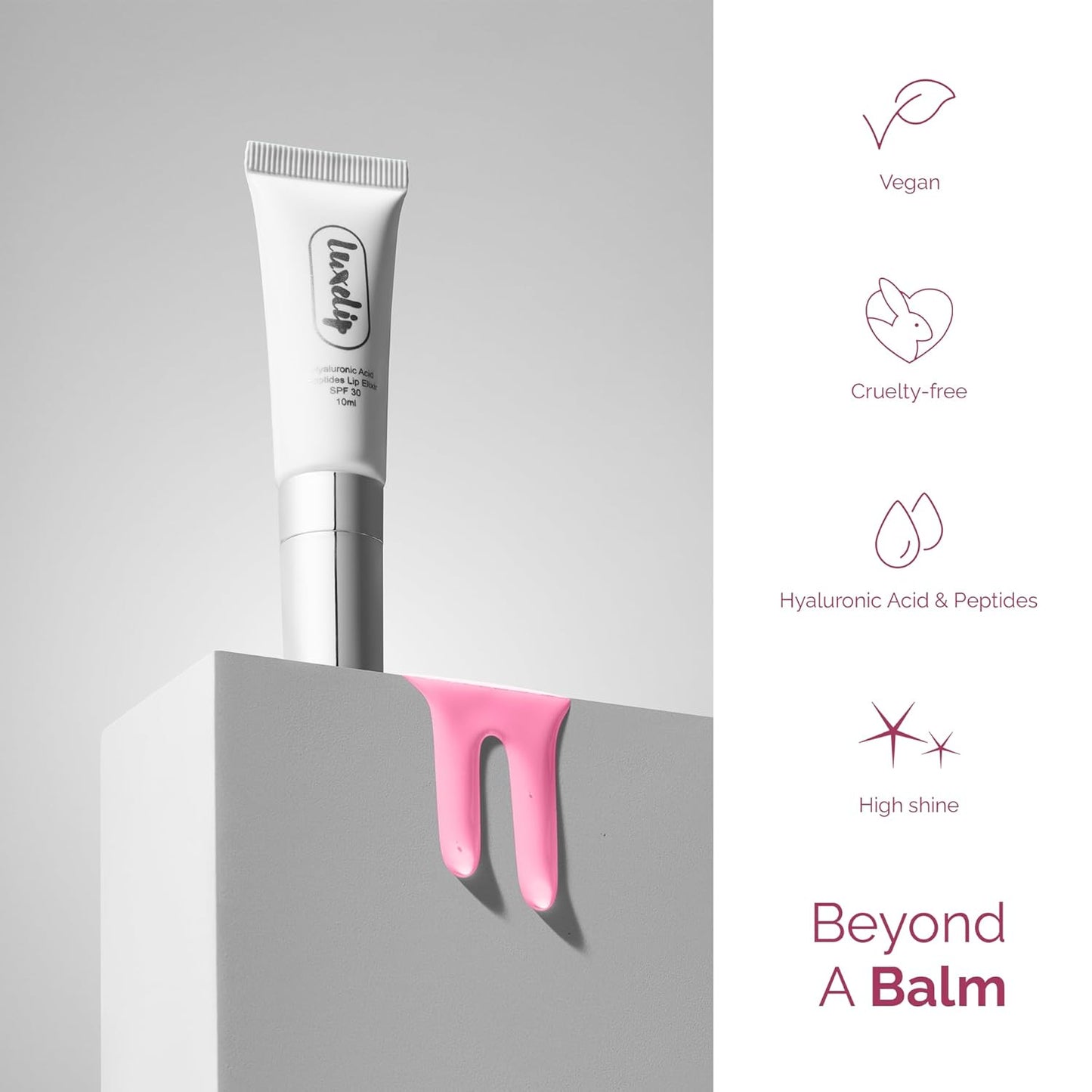 Tinted Lip Balm Elixir for OIder Women, Hydrating Vegan Lip Care with Sheer Color & Moisturizing Glow – Non-Sticky Nourishing Lip Treatment for Soft, Smooth Lips (Raspberry 10ml)