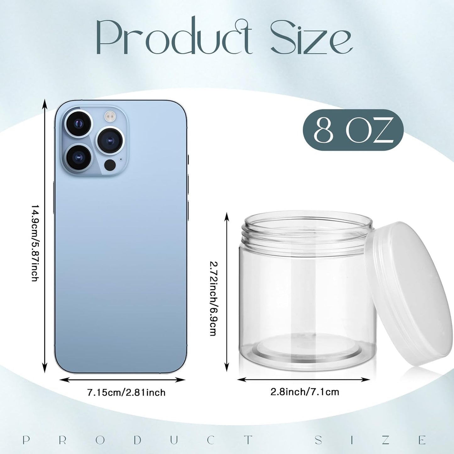 Patelai 4 Pieces Round Wide-mouth Leak Proof Plastic Container Jars with Lids for Travel Storage Makeup Beauty Products Face Creams Oils Salves Ointments DIY Making(8 Ounce,Clear)