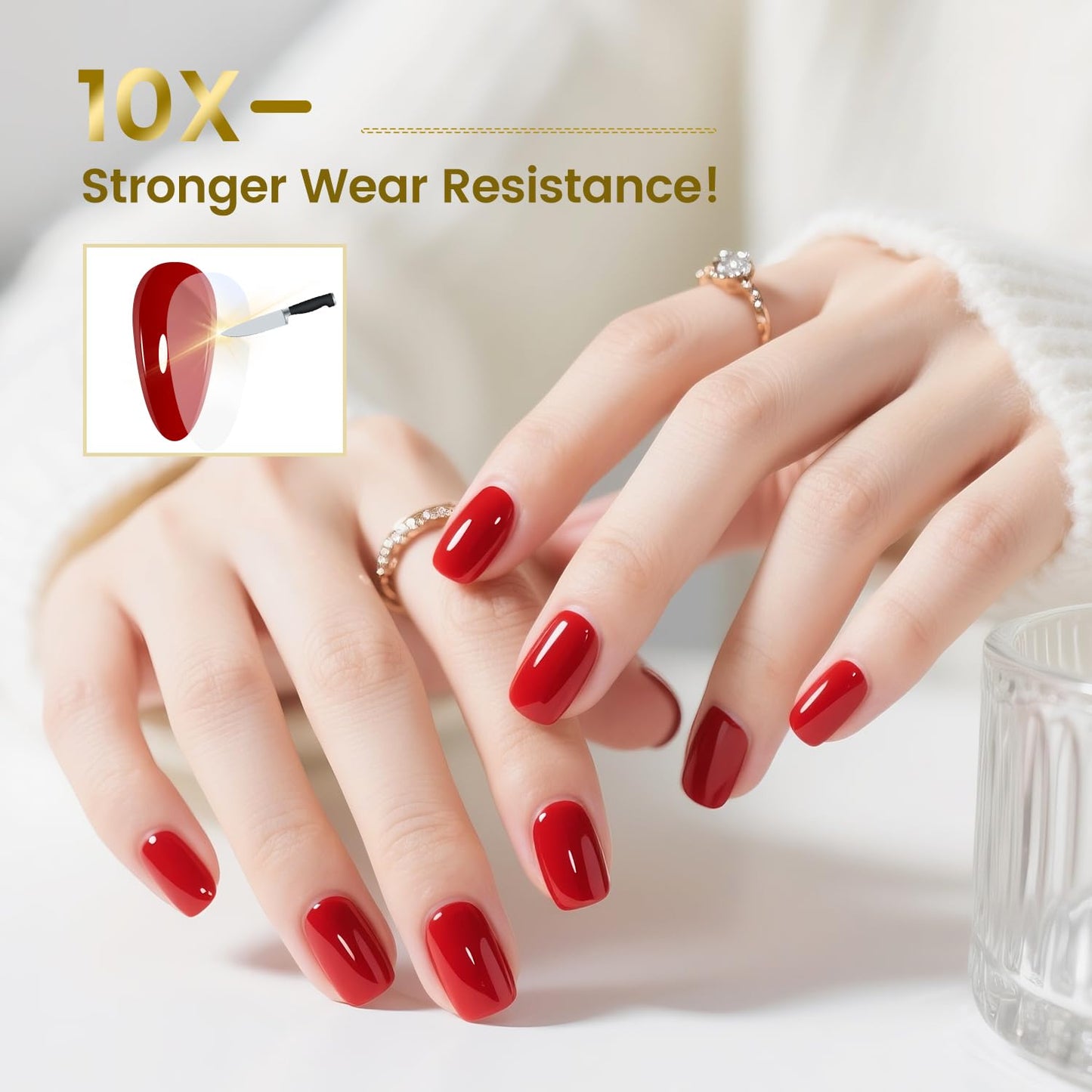 JODSONE Stain-Resistant Gel Top Coat - 16.5ml No Wipe Crystal Top Coat Gel Nail Polish, Anti-Stain & Long Lasting Gloss, for Sweaty Hands or Oil/Water Contact,U V Light Need