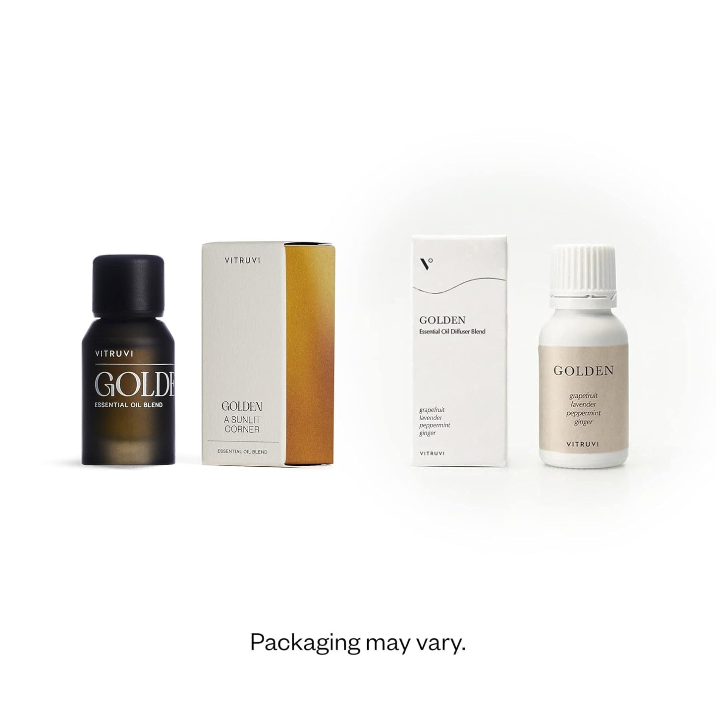 Vitruvi Golden Citrusy Essential Oil Blend with Grapefruit, Palmarosa, and Cinnamon Oil (0.5 Fl oz)