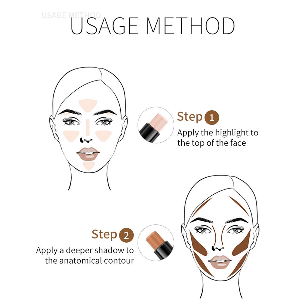 MEICOLY Cream Contour Stick Trio,Bronzer Highlighter Stick,2 in 1 Double Head Facial Repair Concealer Stick,3D Body Makeup Shading Trimming Stick,Smooth Gliding Face Illuminator Makeup,6 Colors