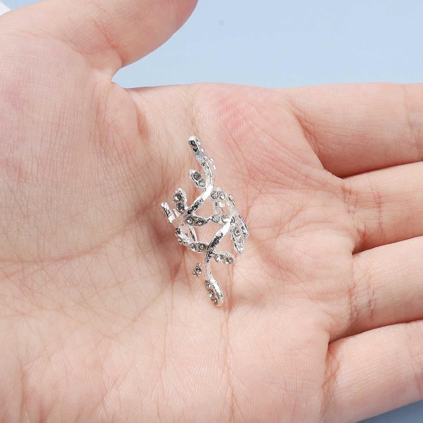 Boho Cz Leaf Ear Cuff Earrings Silver Ear Crawler Earrings Paved Rhinestone Cartilage Cuff Earrings Non Piercing Ear Cuff Wrap Earrings Jewelry for Women and Girls Gifts