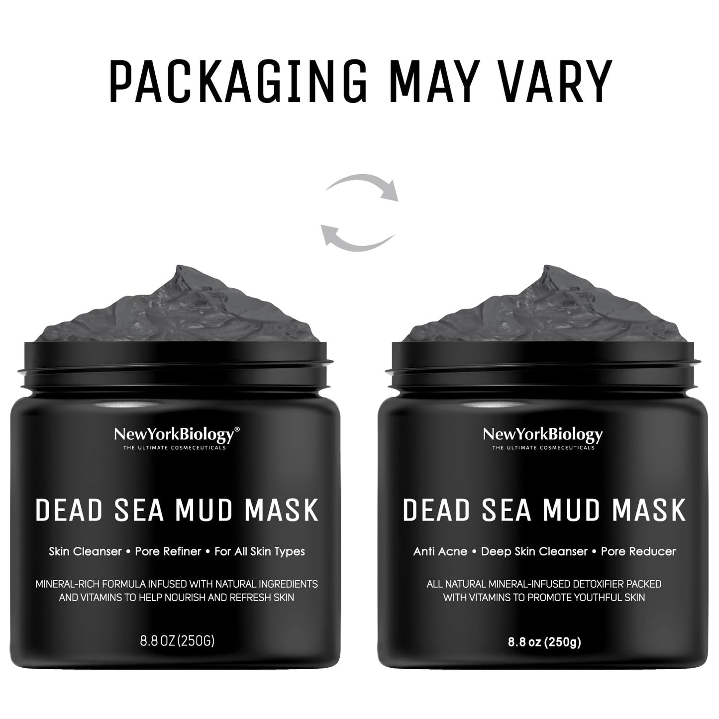 New York Biology Dead Sea Mud Mask for Face and Body | Spa Quality Pore Refiner for Oily Skin | Natural Skincare for Women & Men | Tighten Skin for A Healthier Complexion | 8.8 oz