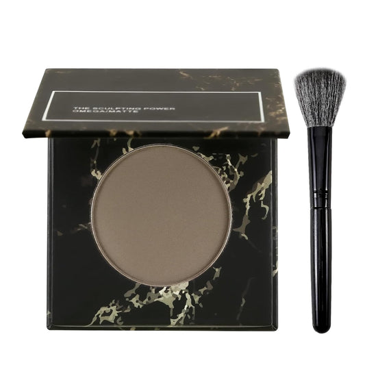 Gray Brown Contour Palette,Stereo Nose Side Shadow Matte Highlighting Shadow Finish Palette, Natural，Low Saturation Makeup Contour Face Palette