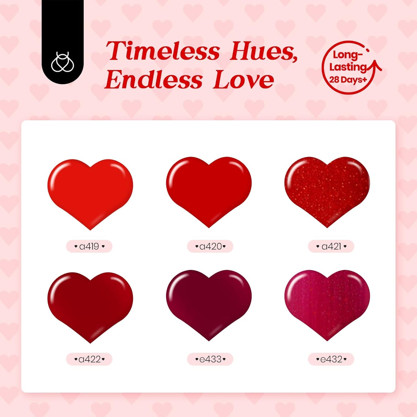 Beetles Red Gel Nail Polish & Nail Art Brushes Set-Heart Desire Multifunctional Nail Brushes Kit for Nail Art with Heart Nail Gems&Nail stickers Manicure Gift for Girls Women