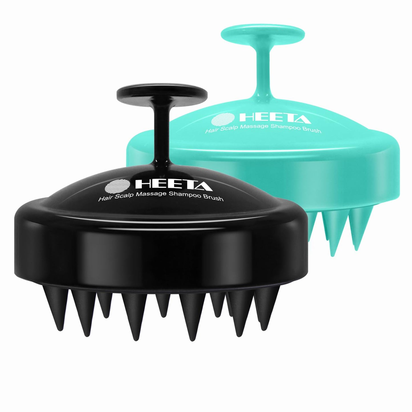 HEETA Scalp Massager Hair Growth 2-Pack, Soft Silicone Scalp Scrubber Shampoo Brush for Exfoliation Dandruff Removal Head Massage Stress Relax, Wet & Dry Use for Women Men Thick Thin Curly Hair Care