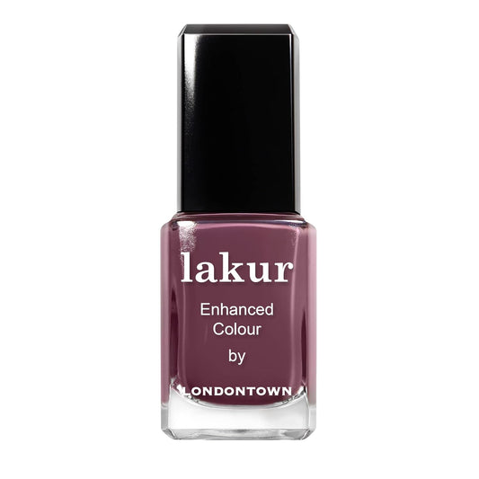 LONDONTOWN lakur Nail Polish - Chip-Resistant, Non-Toxic, Conditions & Hydrates Nails | Glossy Mauve Plum, Save the Queen, .40 fl oz