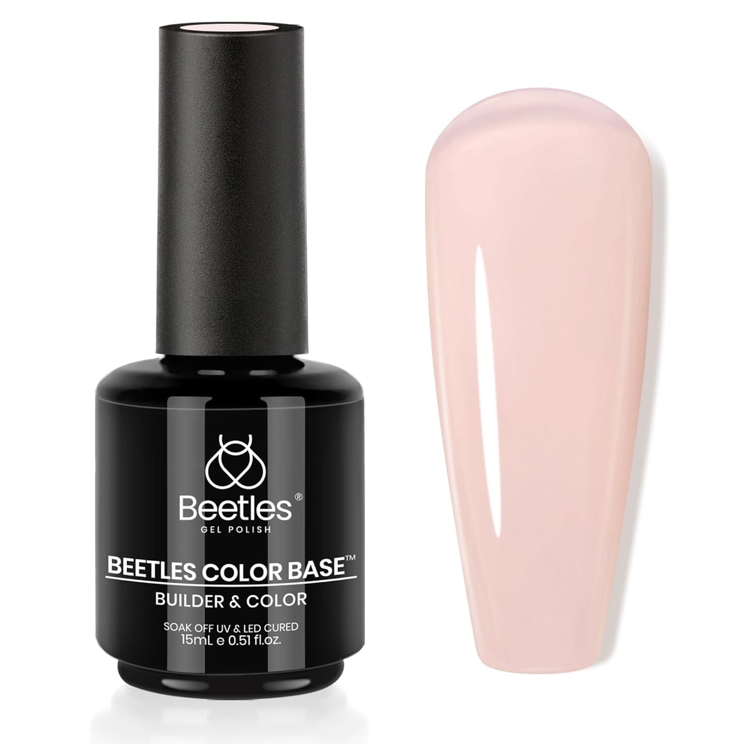 Beetles Rubber Base Builder Nails Gel: Brownish Pink Natural Nude Color Base Gel Nail Polish For Nails Thickening, Nail Strengthening Extension Sculpting